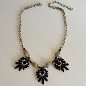 Elegant Black and Beige Statement Necklace